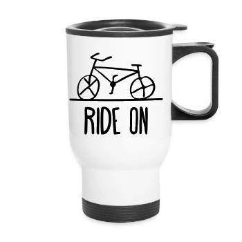 monter sur vélo fixie vélo vélo cycle - Tasse isotherme avec poignée - blanc - Devant