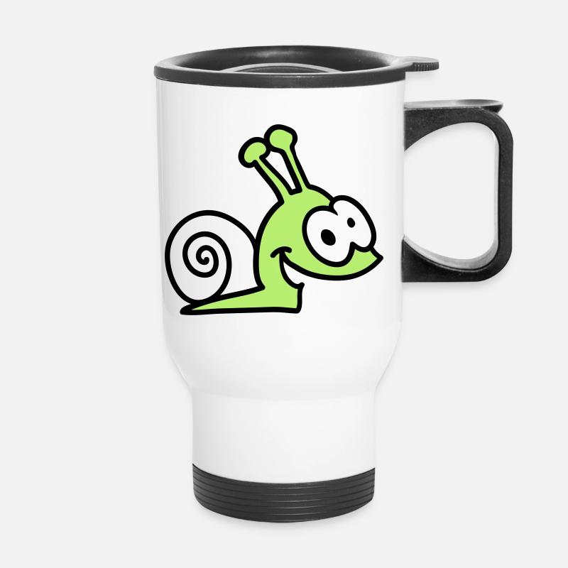 lustige Schnecke - Thermobecher mit Tragegriff - Weiß