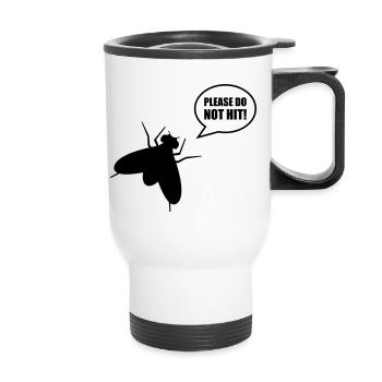 please_do_not_hit - Thermobecher mit Tragegriff - Weiß - Vorne
