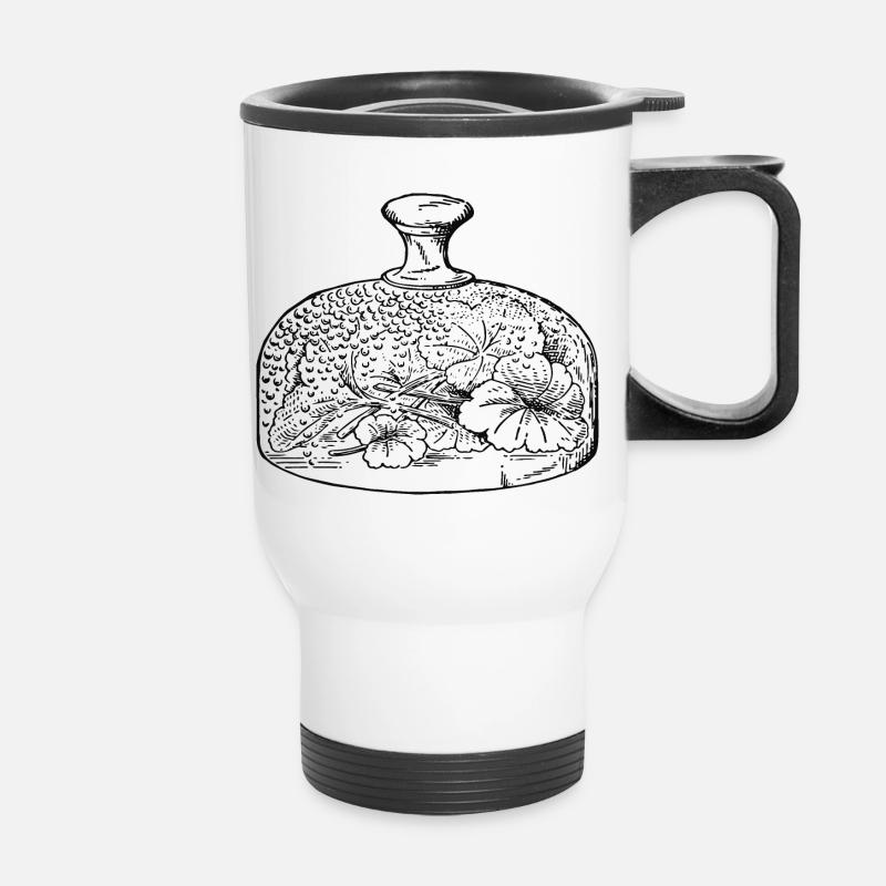 glas-glocken-leer-blumen - Thermobecher mit Tragegriff - Weiß
