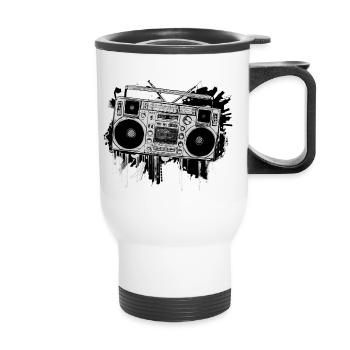 Ghetto Blaster - Thermal mug with handle - white - Front