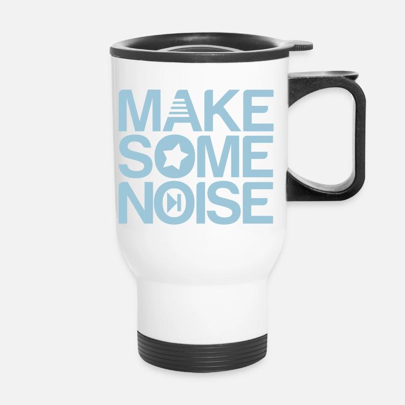 make some noise - Thermobecher mit Tragegriff - Weiß