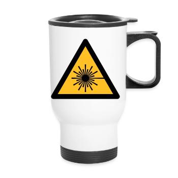 Hazard Symbol - Laser Light (2-color) - Thermal mug with handle - white - Front