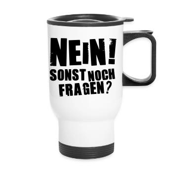 Pas de questions - - Tasse isotherme avec poignée - blanc - Devant