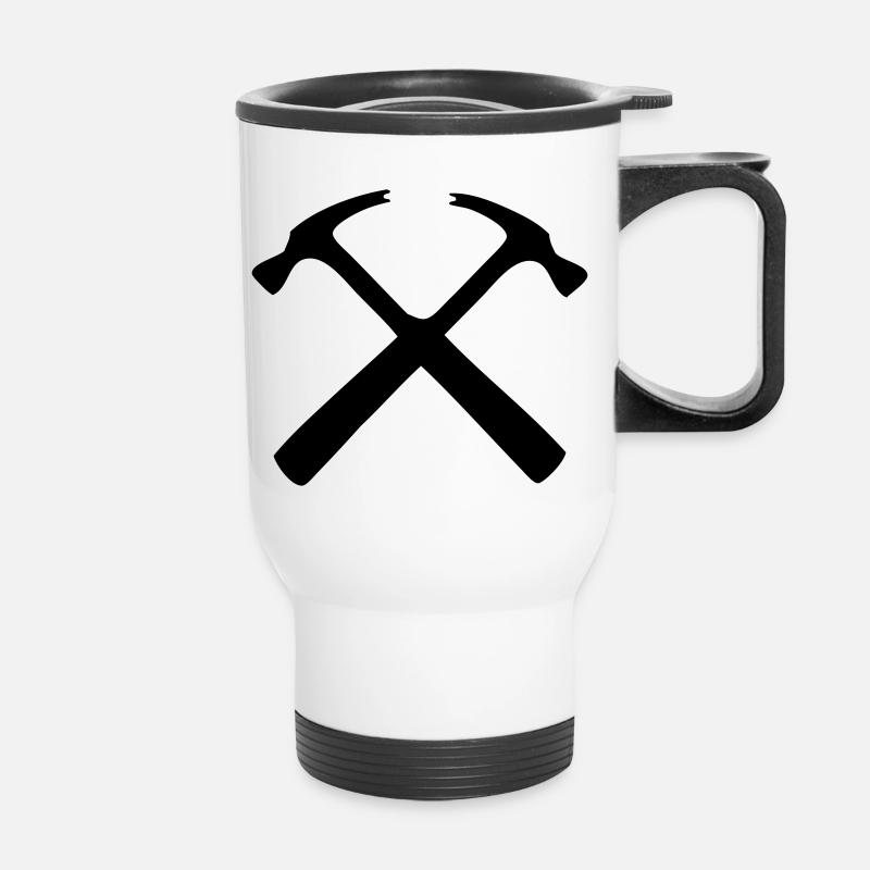 charpentier menuisier bricoleur - Tasse isotherme avec poignée - blanc