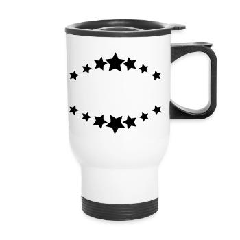 Stars / / insigne / / champ texte / / Logo / / - Tasse isotherme avec poignée - blanc - Devant