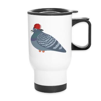 Cool Pigeon Friend - Thermobecher mit Tragegriff - Weiß - Vorne