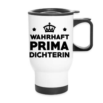 Dichter - Dichterin - Dichtung - Träumer - Gedicht - Thermobecher mit Tragegriff - Weiß - Vorne