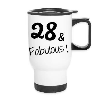 28 / geburtstag / Sport / birthday / - Thermobecher mit Tragegriff - Weiß - Vorne