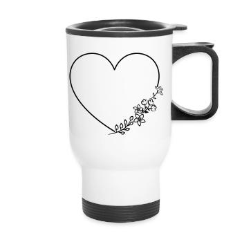 heartflowers_1 - Thermal mug with handle - white - Front