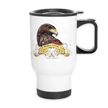 harris hawk - Thermal mug with handle - white - Front