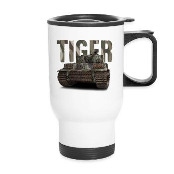 Tiger Illustration - Thermal mug with handle - white - Front