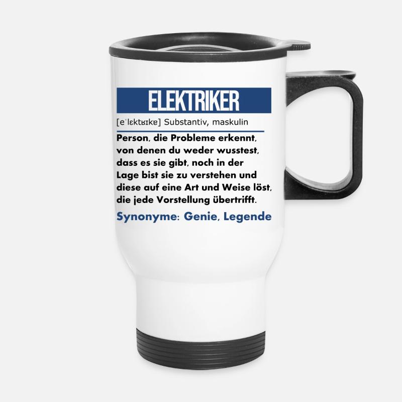 Elektriker - Thermobecher mit Tragegriff - Weiß
