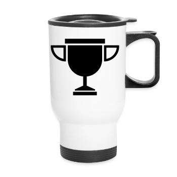 Pokal - Thermobecher mit Tragegriff - Weiß - Vorne