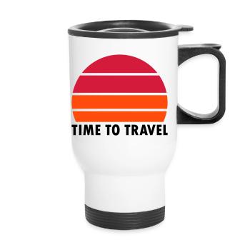 Time to travel (shared sun) - Thermal mug with handle - white - Front