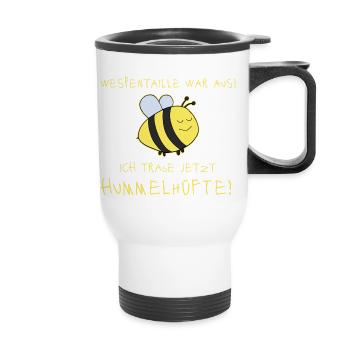 Hummel Dick Lustig - Thermobecher mit Tragegriff - Weiß - Vorne
