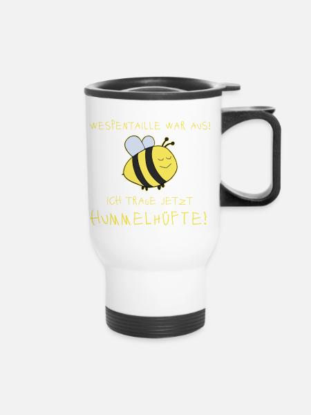 Hummel Dick Lustig - Thermobecher mit Tragegriff - Weiß