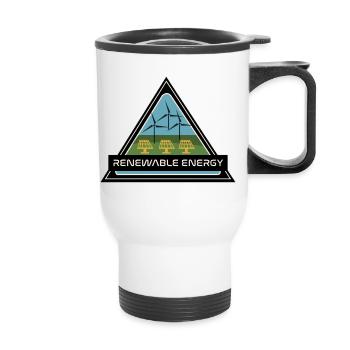 renewable energy - Thermobecher mit Tragegriff - Weiß - Vorne