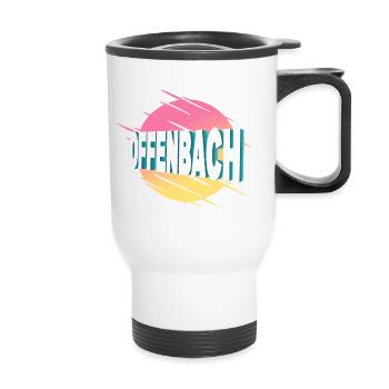 Offenbach Deutschland Stadt Schrift Vintage Retro - Thermobecher mit Tragegriff - Weiß - Vorne