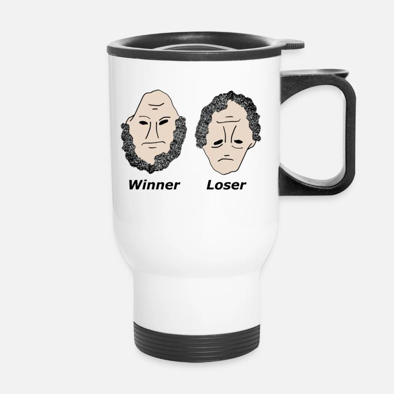 Winner Loser black - Thermobecher mit Tragegriff - Weiß