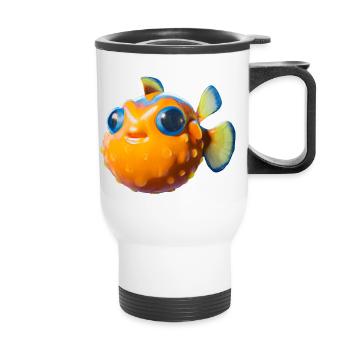 Poisson-globe sucré - Tasse isotherme avec poignée - blanc - Devant