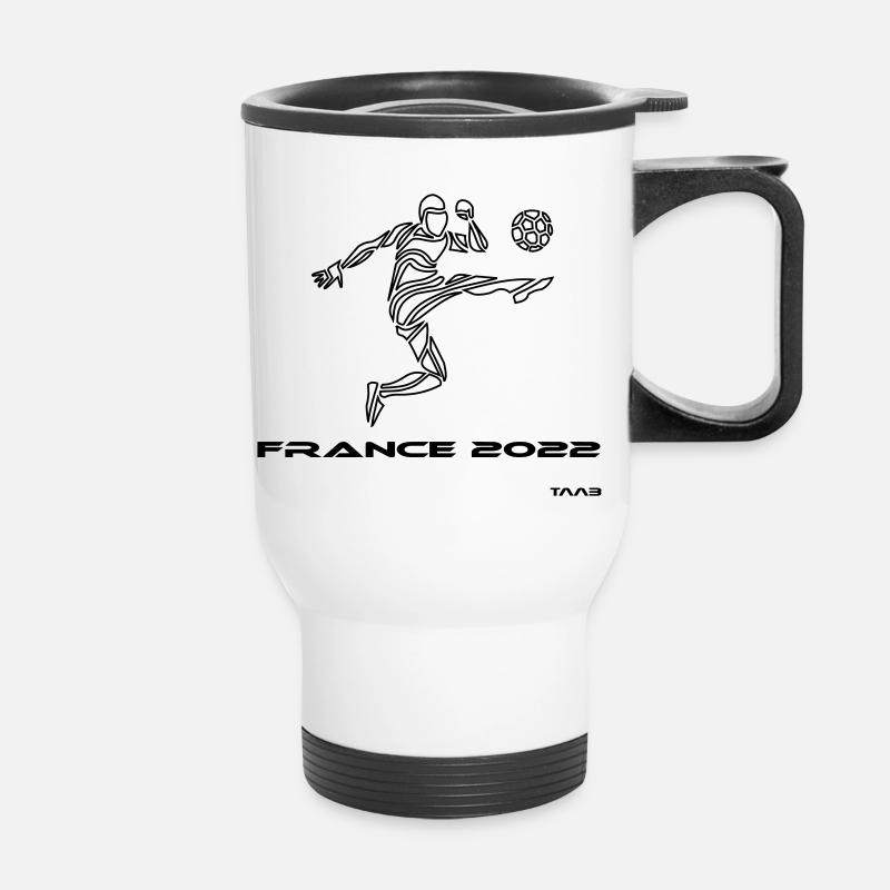 Fußball France - Thermobecher mit Tragegriff - Weiß