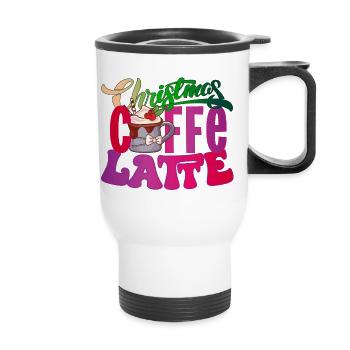Christmas Caffe Latte Weihnachten xmas Kaffee - Thermobecher mit Tragegriff - Weiß - Vorne