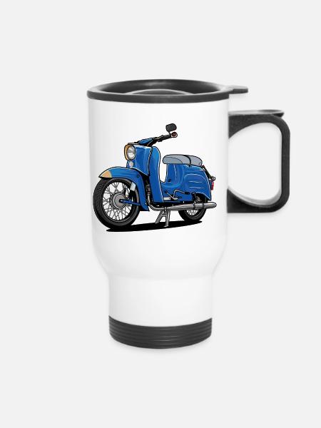 Schwalbe (Trude) // Illustration - Thermobecher mit Tragegriff - Weiß