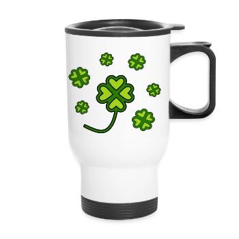 Trèfles de la Saint-Patrick - Tasse isotherme avec poignée - blanc - Devant