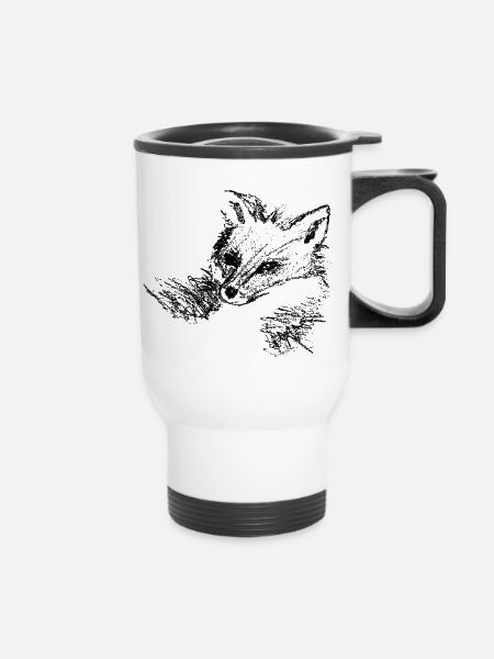 Fuchs - Thermobecher mit Tragegriff - Weiß