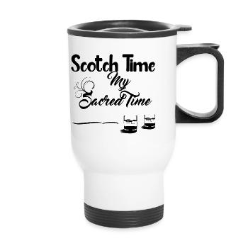 Scotch Time Design - AlcoholicBeverage - Thermobecher mit Tragegriff - Weiß - Vorne