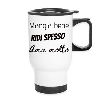 Cadeau fan Italie - Tasse isotherme avec poignée - blanc - Devant