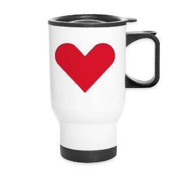 Cœur d’amour sans limites - Tasse isotherme avec poignée - blanc - Devant