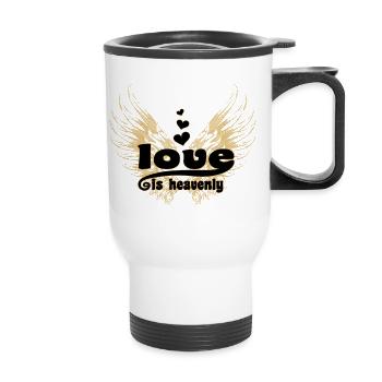 L’amour est céleste - Tasse isotherme avec poignée - blanc - Devant