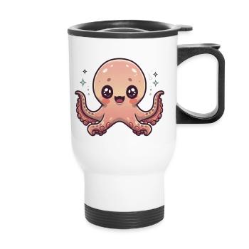 Amoureux du poulpe - Tasse isotherme avec poignée - blanc - Devant