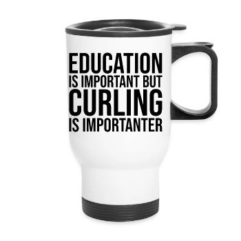 curling - Tasse isotherme avec poignée - blanc - Devant
