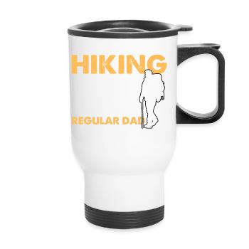 Hiking Dad Like A Regular Dad But Cooler - Thermal mug with handle - white - Front