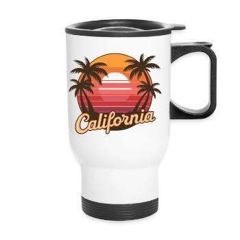 California Vintage Sunset - Thermal mug with handle - white - Front