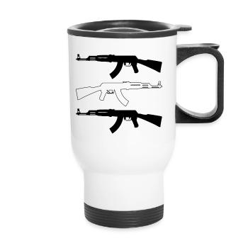 Ak 47 - Thermal mug with handle - white - Front
