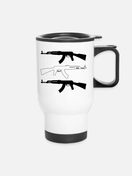 Ak 47 - Thermobecher mit Tragegriff - Weiß