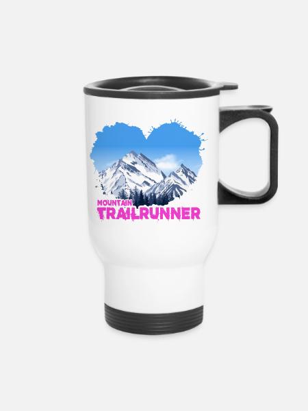skyrunning trailrunner mountain-trail - Thermobecher mit Tragegriff - Weiß