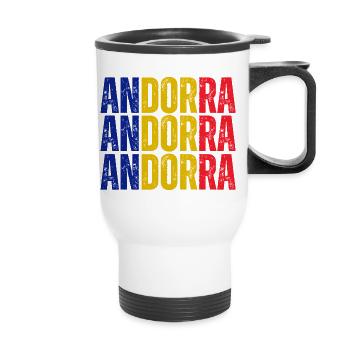 Drapeau d’Andorre, fierté andorrane - Tasse isotherme avec poignée - blanc - Devant