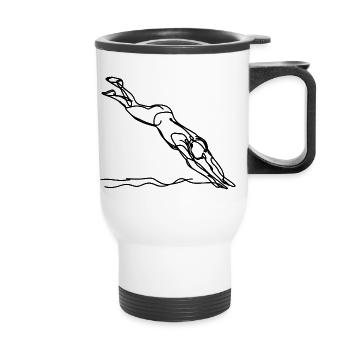 Graphiques de natation - Tasse isotherme avec poignée - blanc - Devant