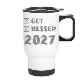 2027 - Thermal mug with handle - white - Front