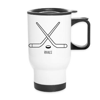 Rivaux, design hockey, motif de rivalité - Tasse isotherme avec poignée - blanc - Devant
