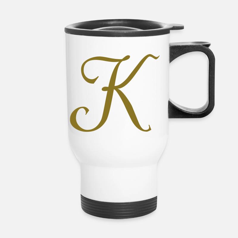 K - Lettre - Tasse isotherme avec poignée - blanc