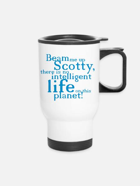 beam me up scotty - Thermobecher mit Tragegriff - Weiß