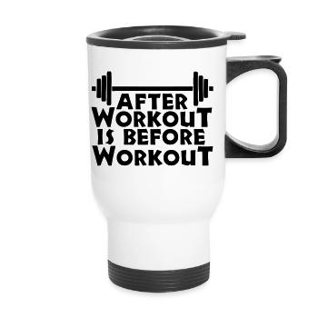 After Workout is before - Thermal mug with handle - white - Front
