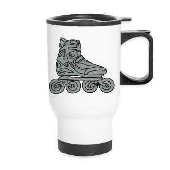 Inlineskater 2 - Thermobecher mit Tragegriff - Weiß - Vorne
