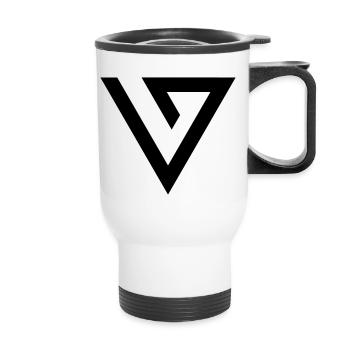MNML Symbol minimalistische Dreieck Form abstrakt - Thermobecher mit Tragegriff - Weiß - Vorne